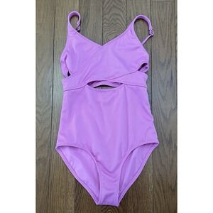 NWT Abercrombie‎ Kids Pink Cut Out One Piece Swimsuit Bathing Suit Girls 13/14